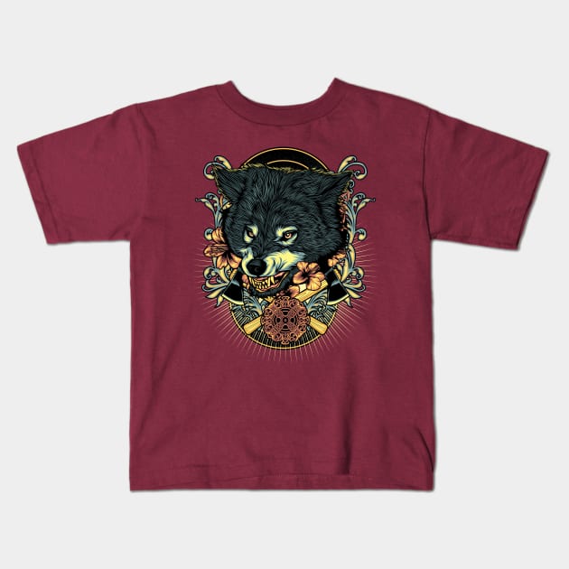 Angry Wolf Kids T-Shirt by FirmanHatibu123